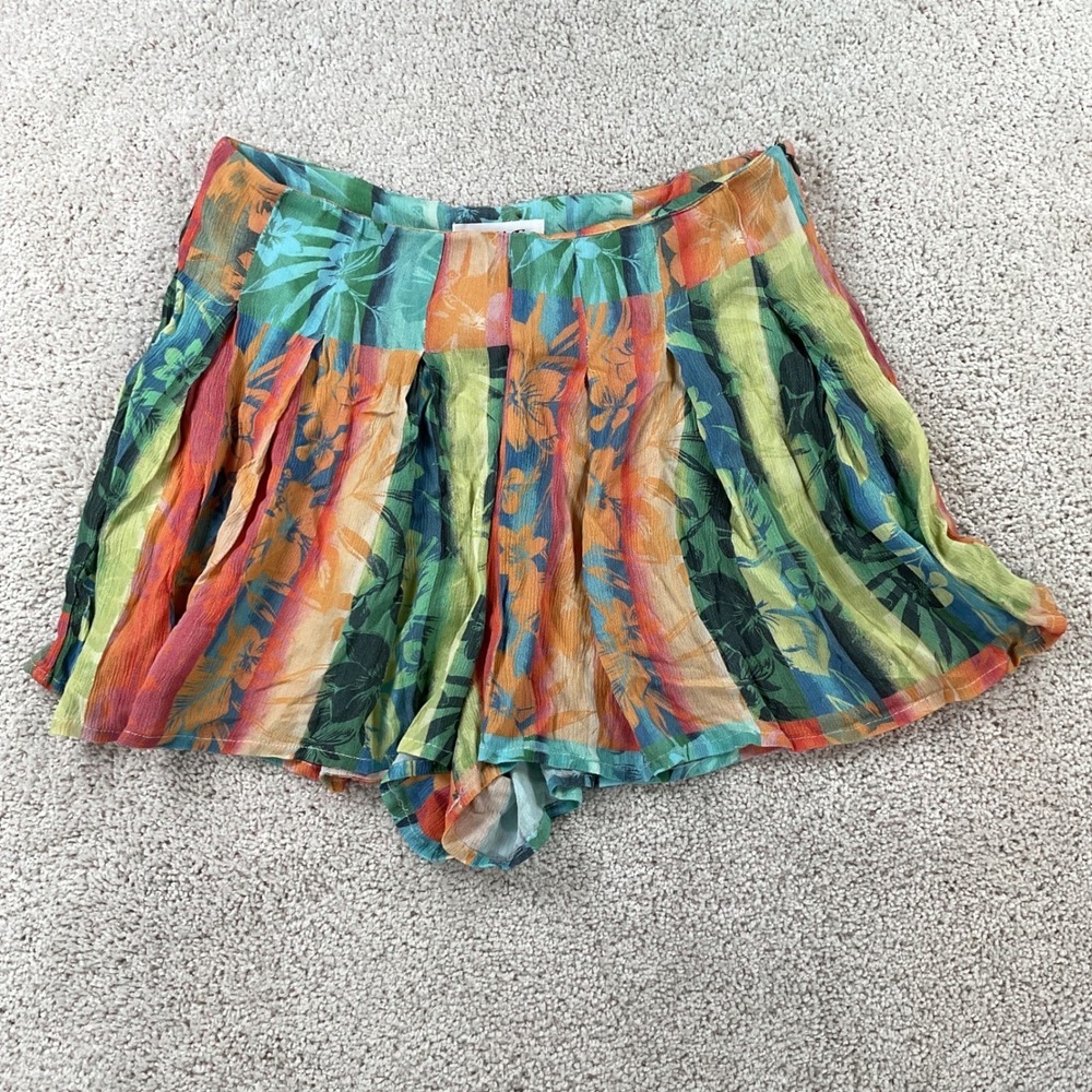 O'Neill Yolanda Shorts Womens 29 Multicolor Tropical Floral Pleated High Waist